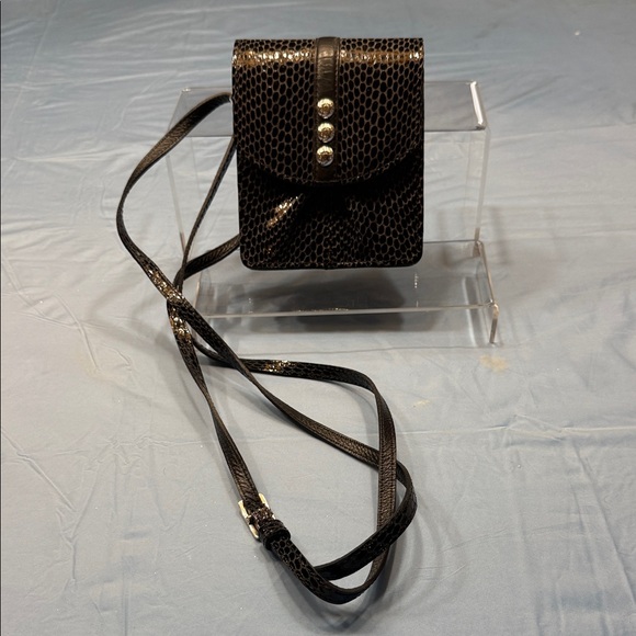Brighton Black and Brown Snake Print Crossbody Bag - Picture 2 of 7